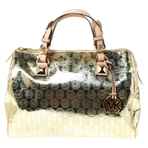 michael kors knock off mirror gold leatherhandbags|Michael Kors metal bag.